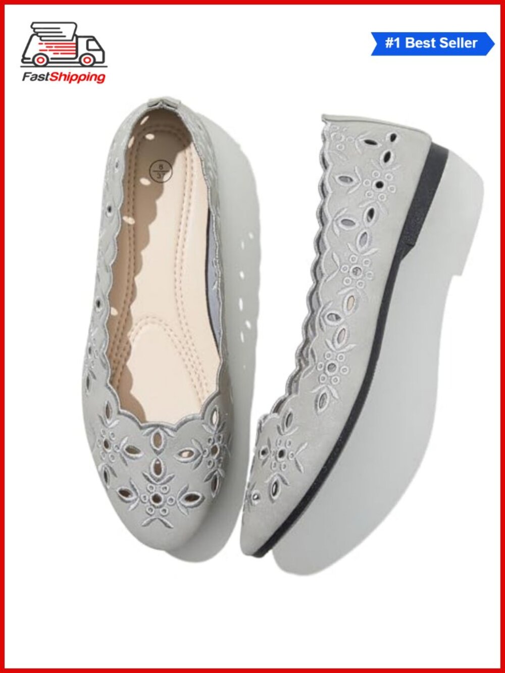Womens Ballet Flats Slip On Memory Foam Foldable Dress Shoes